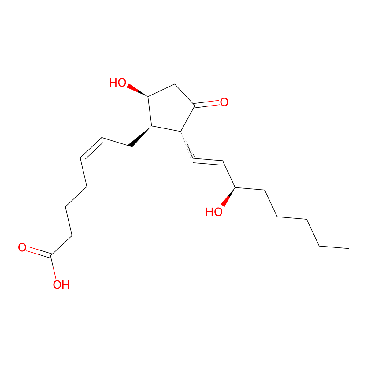 (Z)-7-[(1R,2R,5S)-5-hydroxy-2-[(E,3R)-3-hydroxyoct-1-enyl]-3-oxocyclopentyl]hept-5-enoic acid molecular structure, CAS 59894-05-2