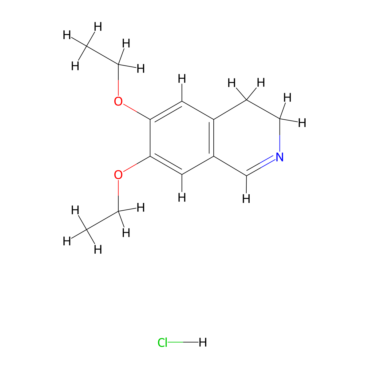 6,7-Diethoxy-3,4-dihydroisoquinoline hydrochloride molecular structure, CAS 59895-00-0