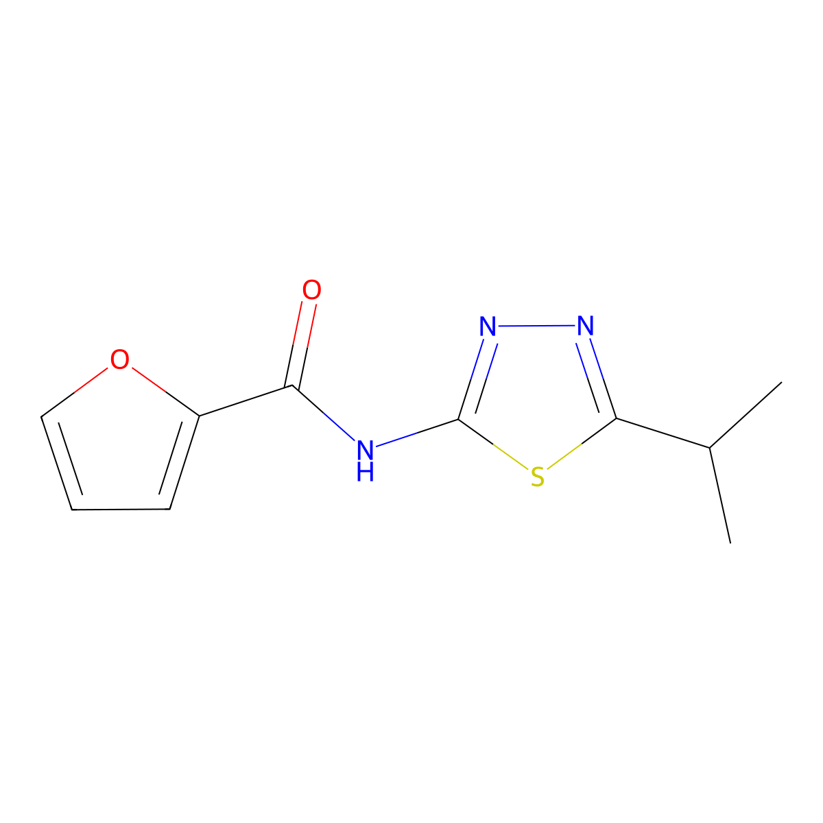 N-(5-propan-2-yl-1,3,4-thiadiazol-2-yl)furan-2-carboxamide molecular structure, CAS 59899-00-2