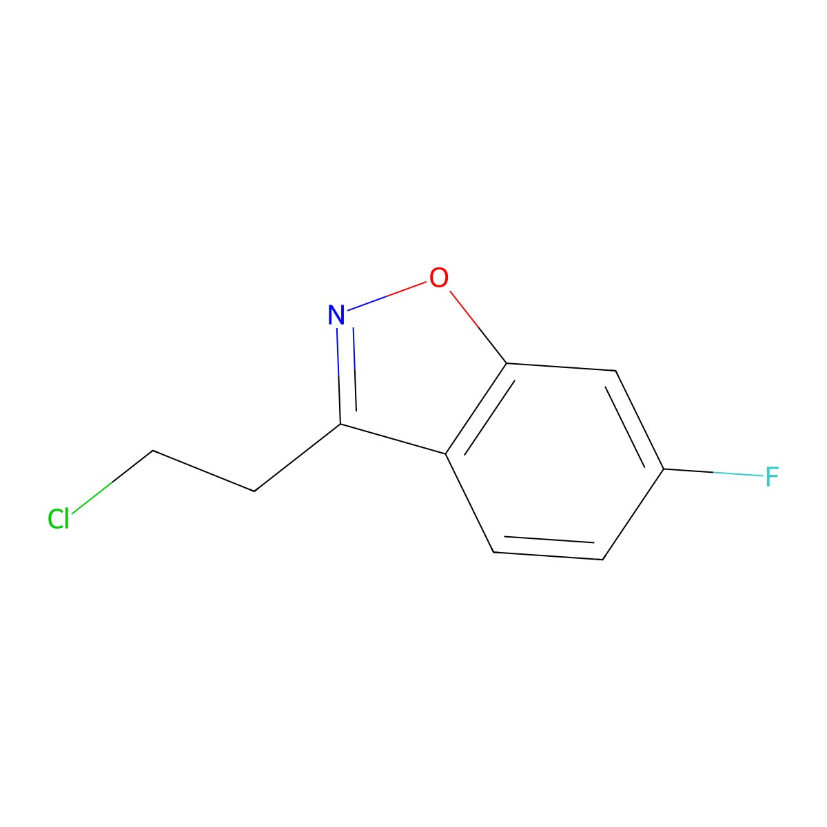 3-(2-Chloroethyl)-6-fluoro-1,2-benzoxazole molecular structure, CAS 59899-52-4