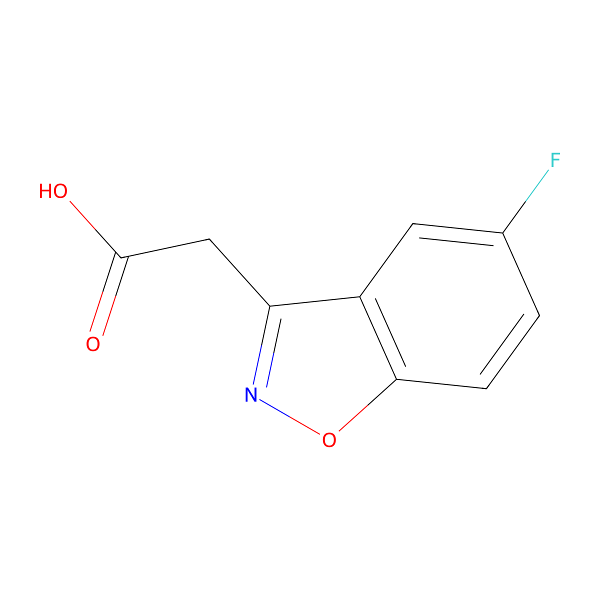 5-Fluoro-1,2-benzisoxazole-3-acetic acid molecular structure, CAS 59899-90-0