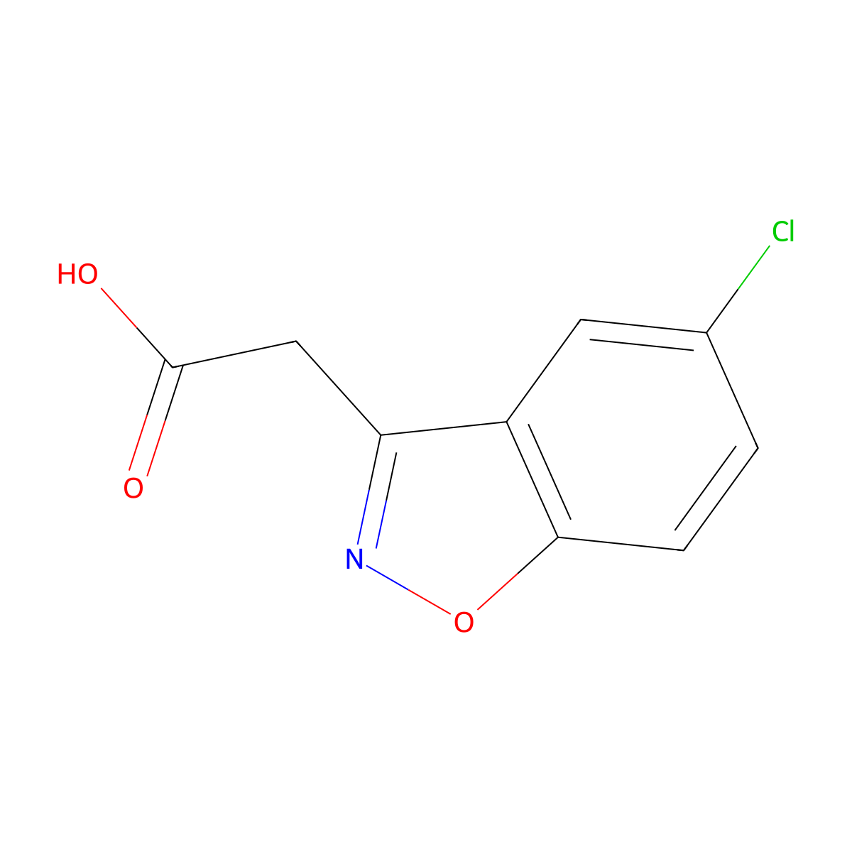 2-(5-Chloro-1,2-benzoxazol-3-yl)acetic acid molecular structure, CAS 59899-91-1