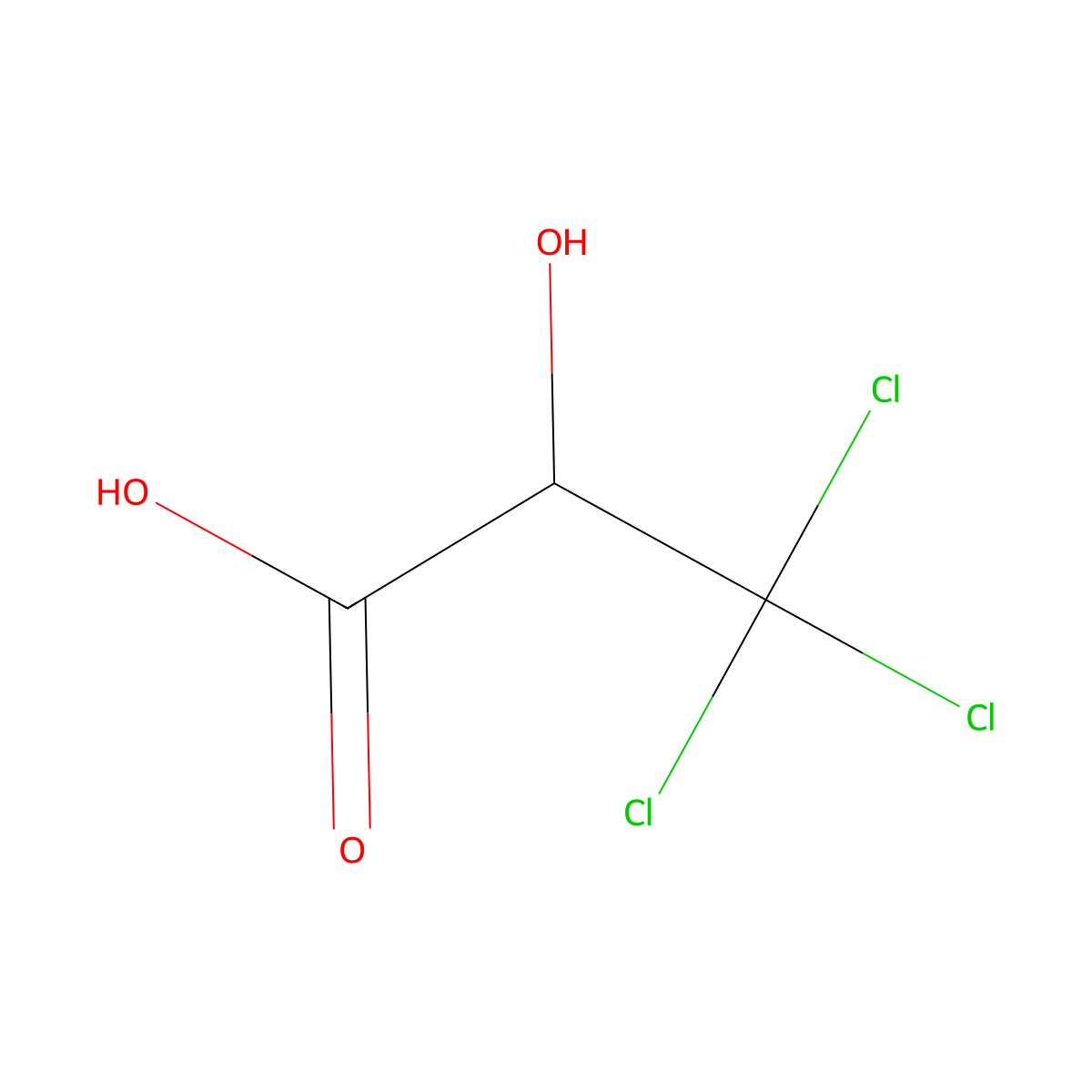 3,3,3-Trichloro-2-hydroxypropanoic acid molecular structure, CAS 599-01-9