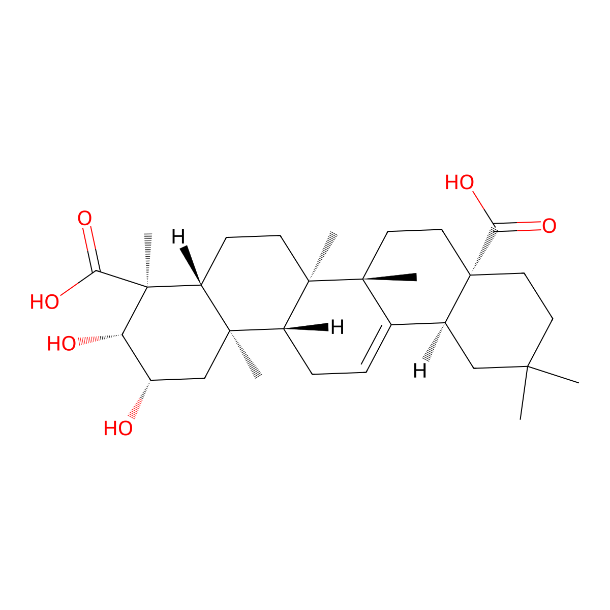 Medicagenic acid molecular structure, CAS 599-07-5
