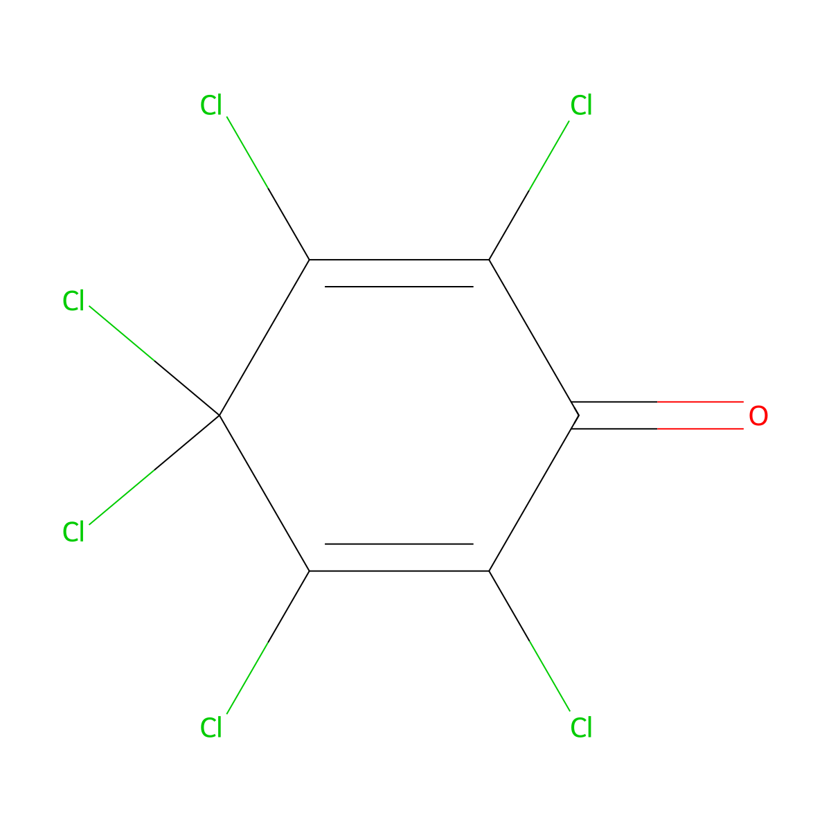 2,3,4,4,5,6-Hexachloro-2,5-cyclohexadien-1-one molecular structure, CAS 599-52-0