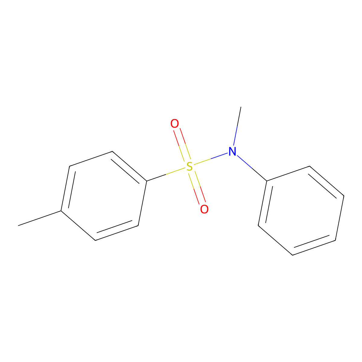 N,4-Dimethyl-N-phenylbenzenesulfonamide molecular structure, CAS 599-62-2