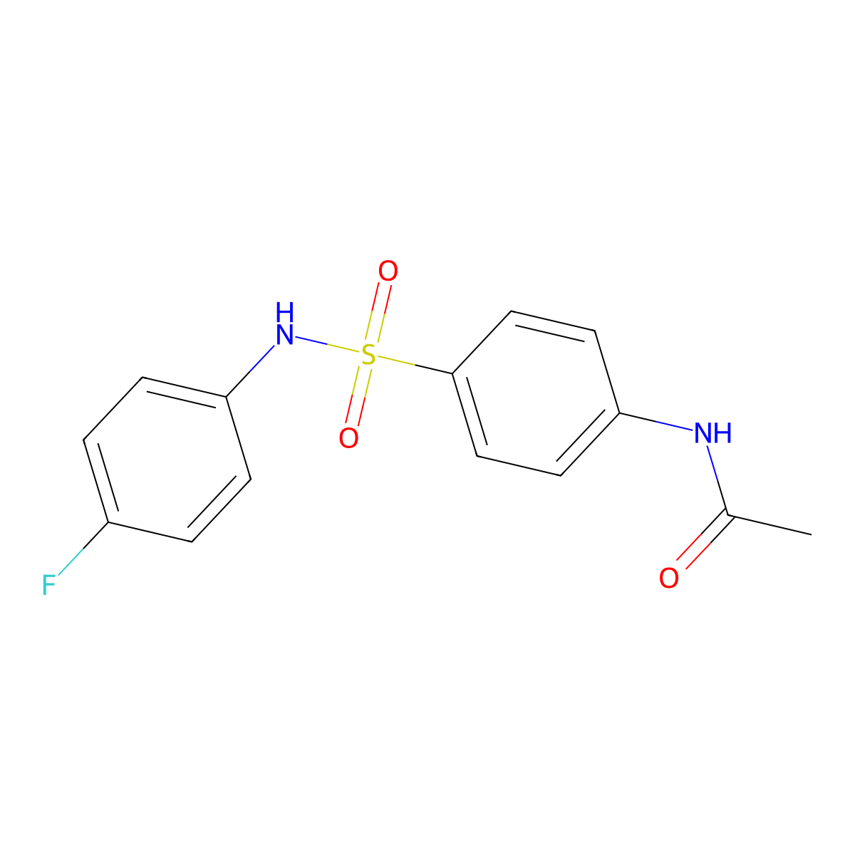 N-[4-[(4-fluorophenyl)sulfamoyl]phenyl]acetamide molecular structure, CAS 599-78-0