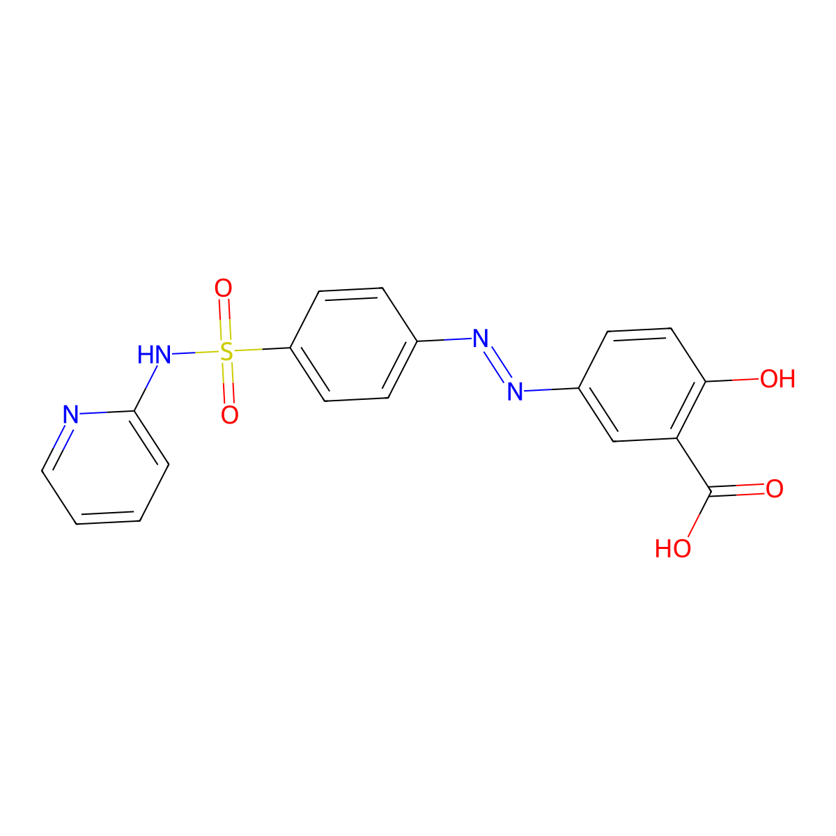 Sulfasalazine molecular structure, CAS 599-79-1
