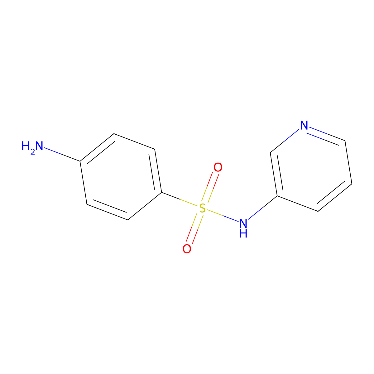 4-amino-N-pyridin-3-ylbenzenesulfonamide molecular structure, CAS 599-81-5