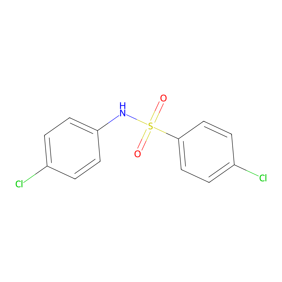 4-Chloro-N-(4-chlorophenyl)benzenesulfonamide molecular structure, CAS 599-87-1