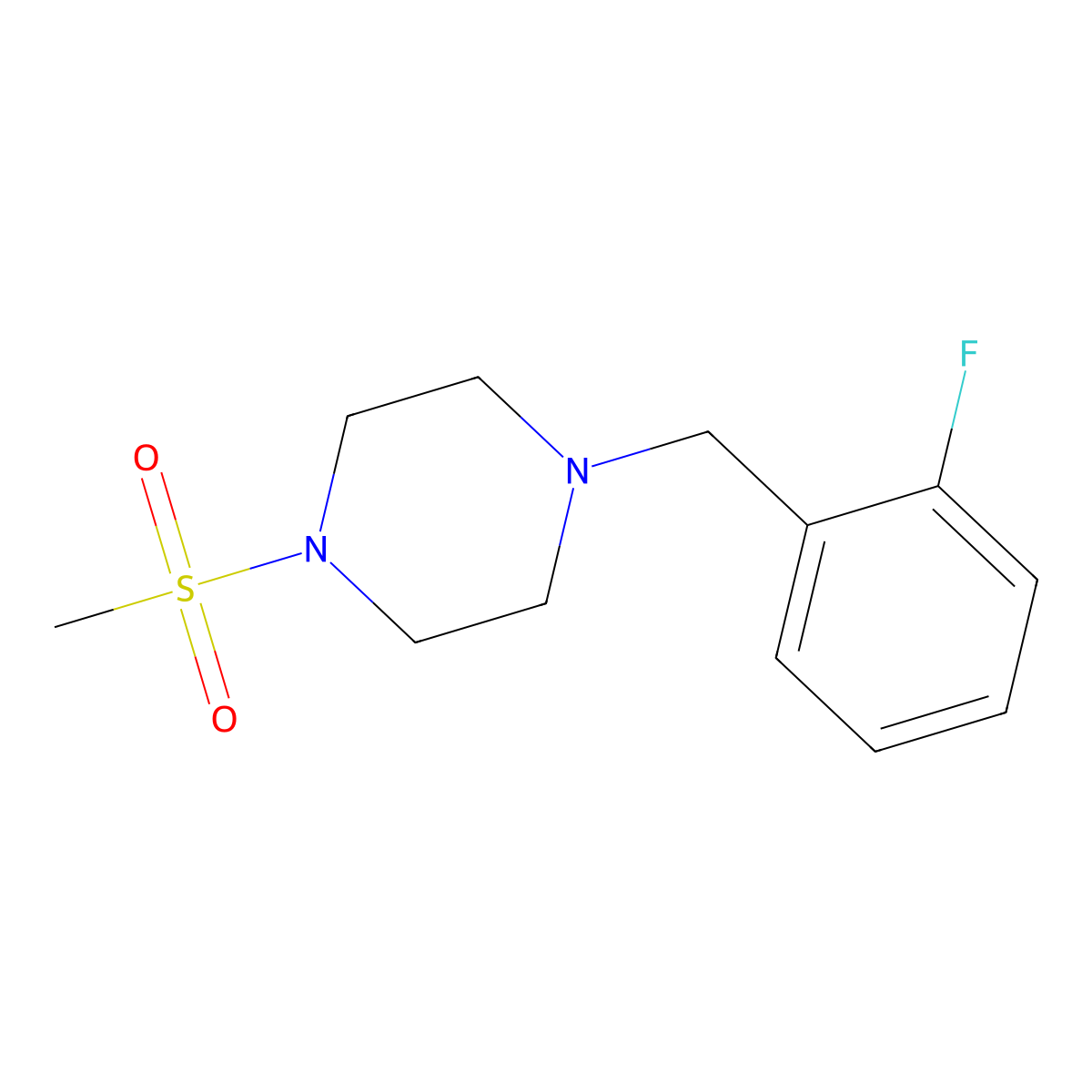 1-(2-Fluoro-benzyl)-4-methanesulfonyl-piperazine molecular structure, CAS 5990-85-2