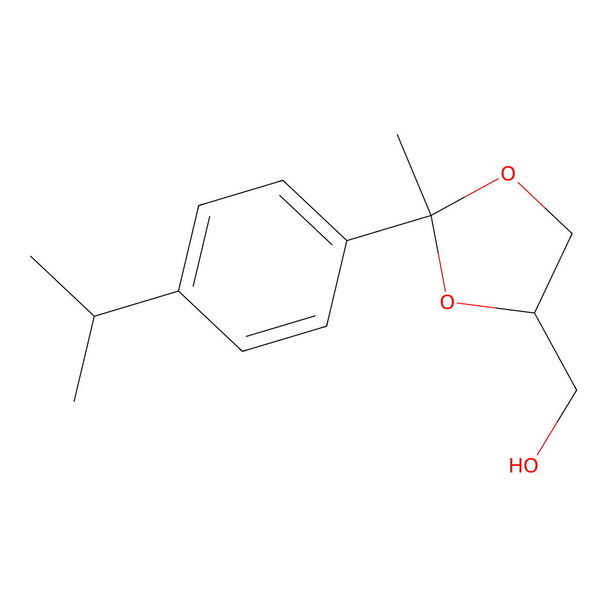 1,3-Dioxolane-4-methanol, 2-p-cumenyl-2-methyl- molecular structure, CAS 59902-27-1