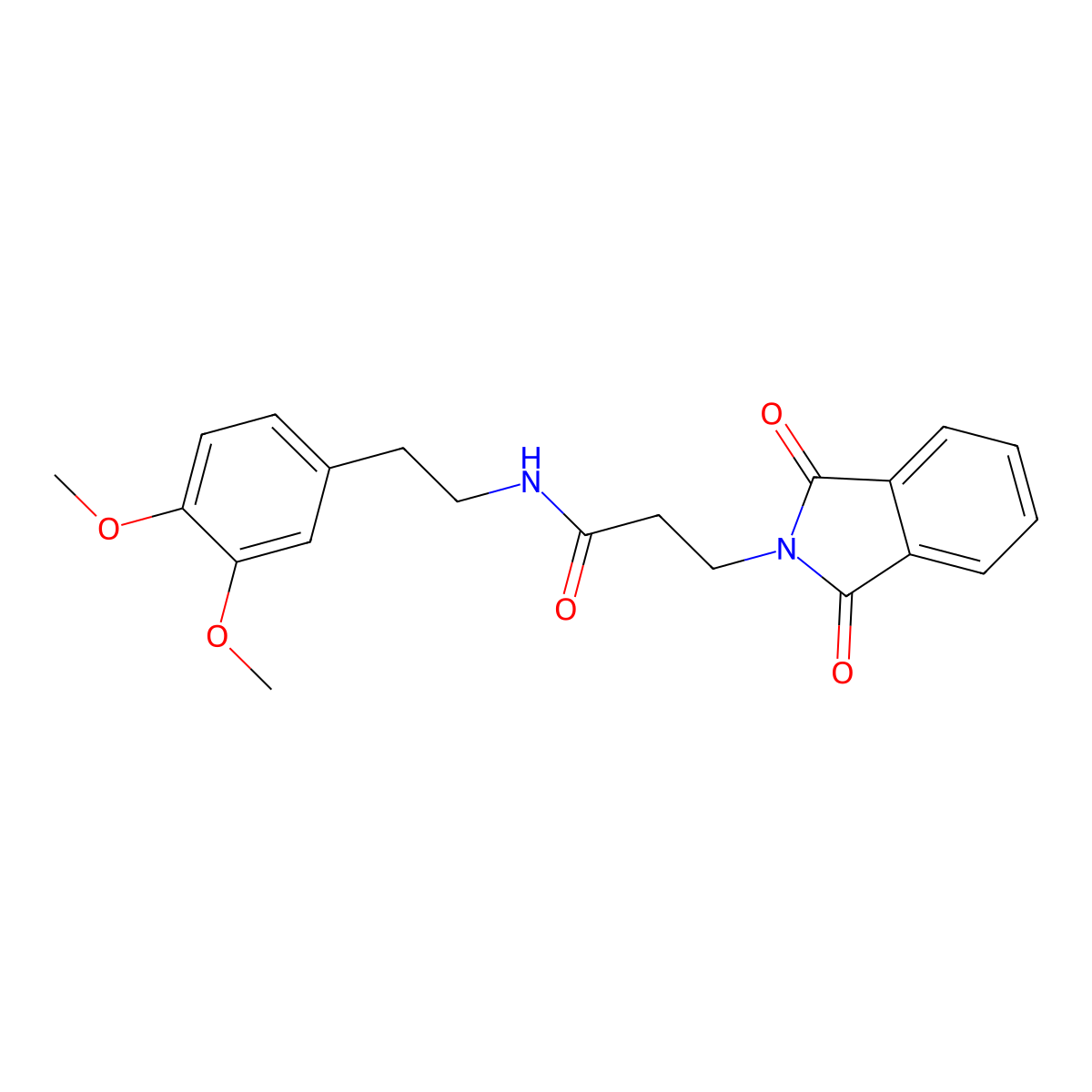 N-[2-(3,4-dimethoxyphenyl)ethyl]-3-(1,3-dioxo-1,3-dihydro-2H-isoindol-2-yl)propanamide molecular structure, CAS 59903-01-4