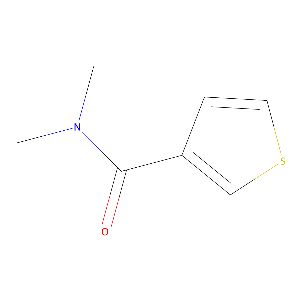 N,N-Dimethylthiophene-3-carboxamide molecular structure, CAS 59906-37-5