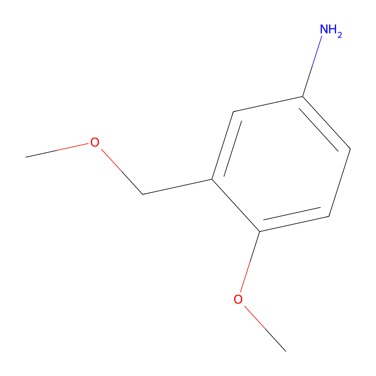 4-Methoxy-3-(methoxymethyl)aniline molecular structure, CAS 59907-64-1