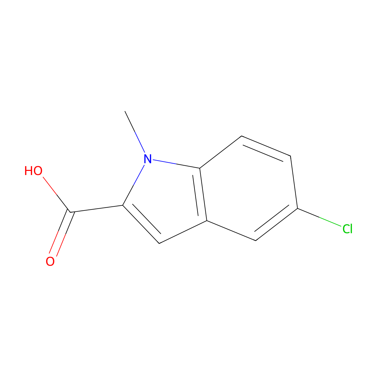 5-chloro-1-methyl-1H-indole-2-carboxylic acid molecular structure, CAS 59908-47-3