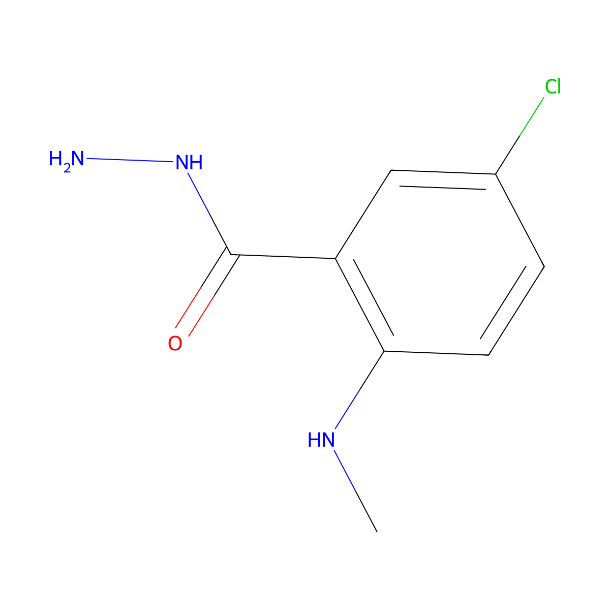 5-Chloro-2-(methylamino)benzene-1-carbohydrazide molecular structure, CAS 59908-49-5