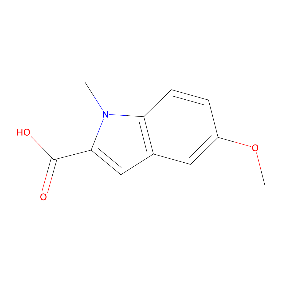 5-Methoxy-1-methyl-1H-indole-2-carboxylic acid molecular structure, CAS 59908-54-2