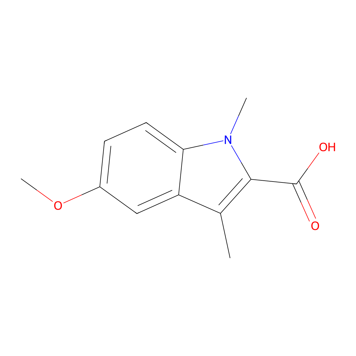 5-Methoxy-1,3-dimethyl-1H-indole-2-carboxylic acid molecular structure, CAS 59908-57-5