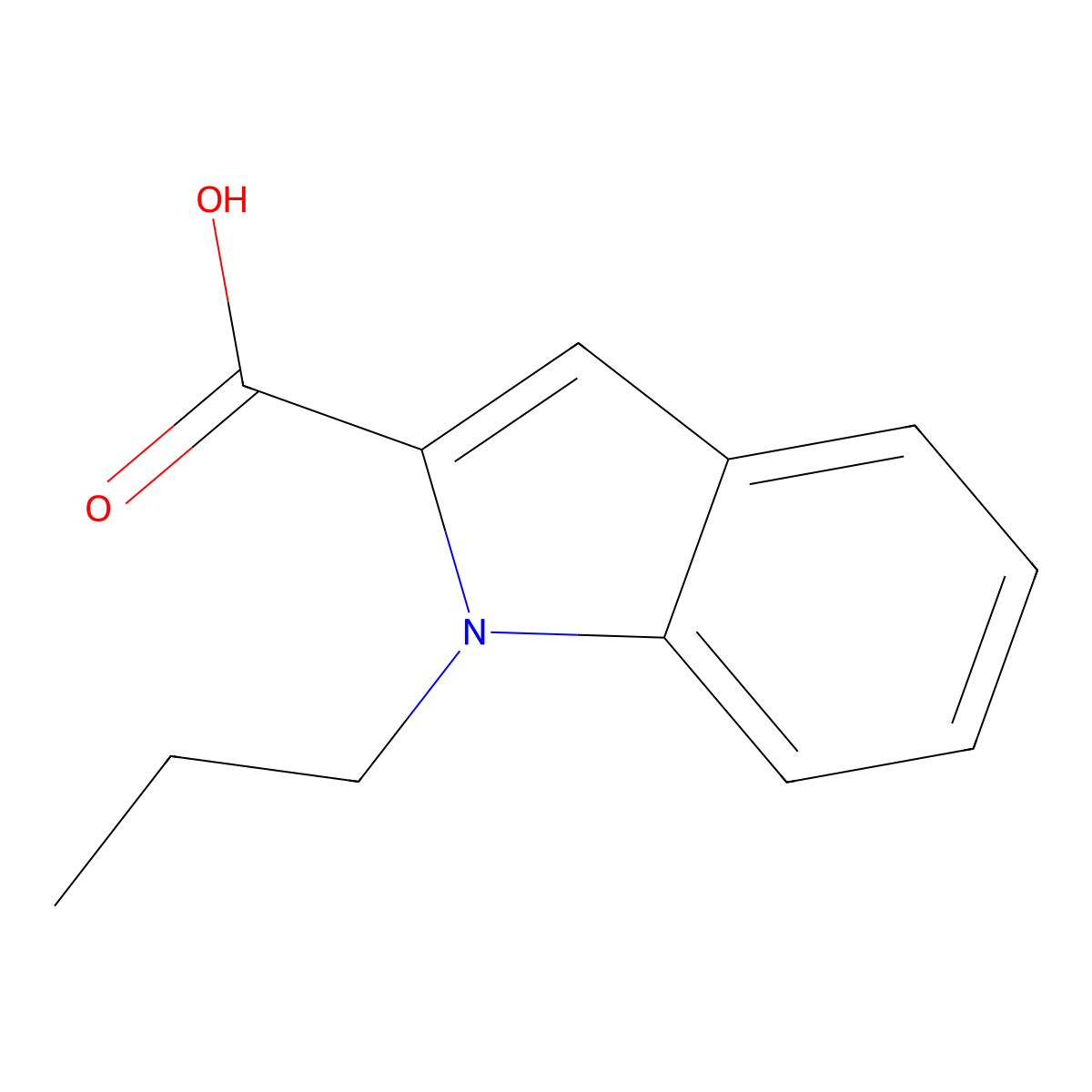 1-propyl-1H-indole-2-carboxylic acid molecular structure, CAS 59908-66-6