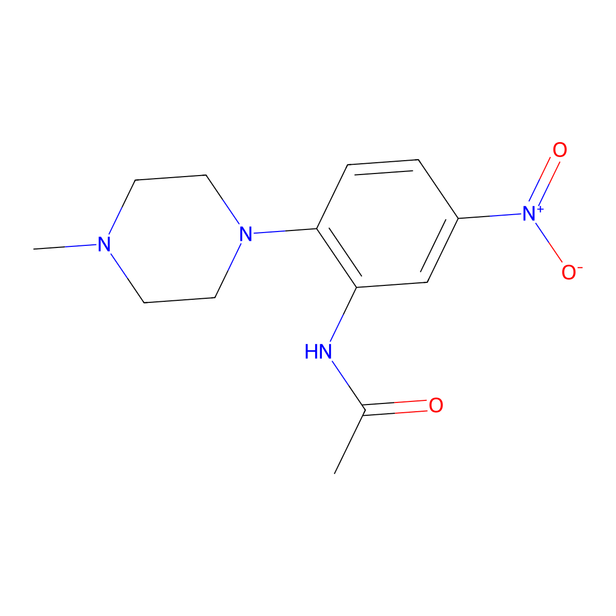 N-[2-(4-methylpiperazin-1-yl)-5-nitrophenyl]acetamide molecular structure, CAS 5991-09-3