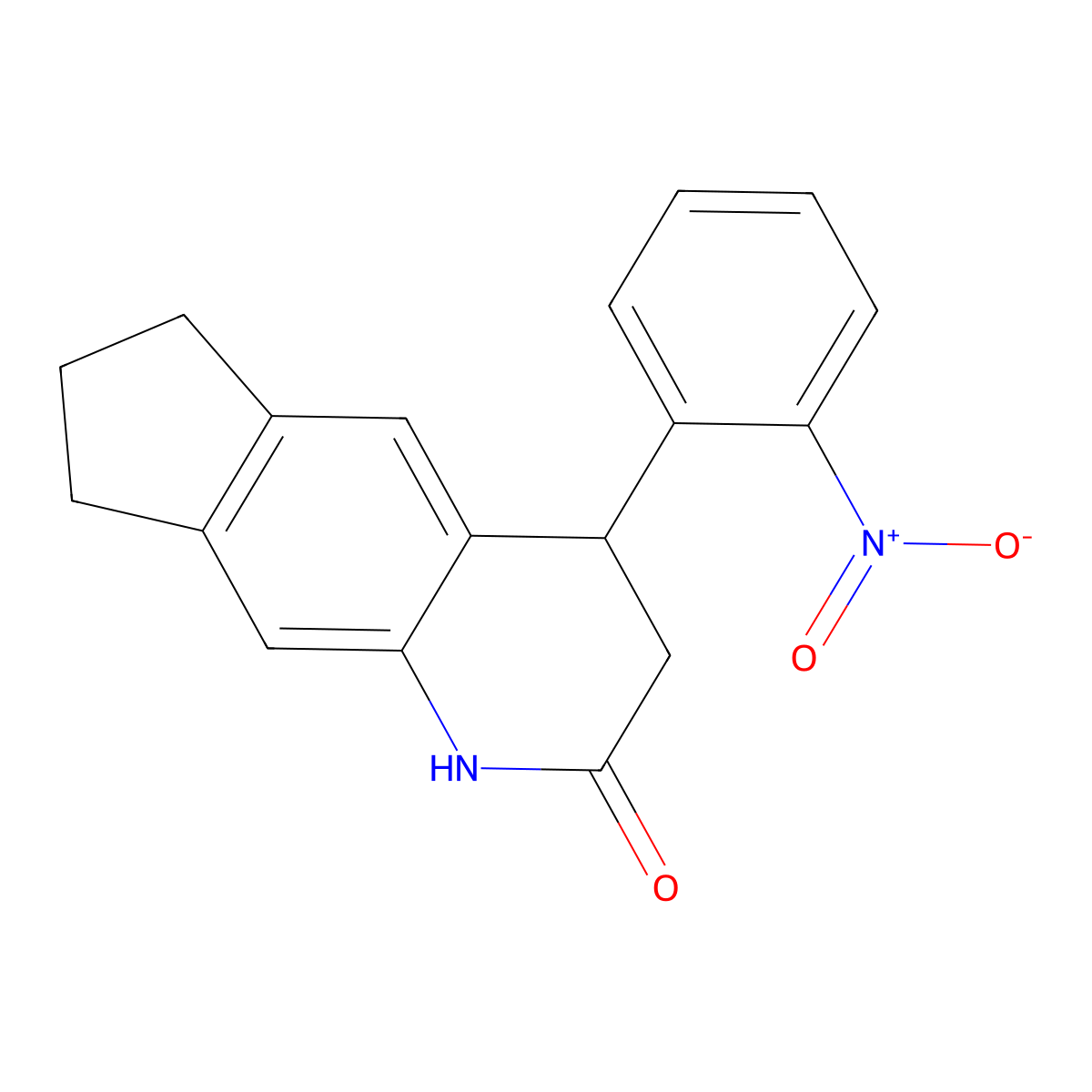 4-(2-nitrophenyl)-1,3,4,6,7,8-hexahydro-2H-cyclopenta[g]quinolin-2-one molecular structure, CAS 599150-84-2