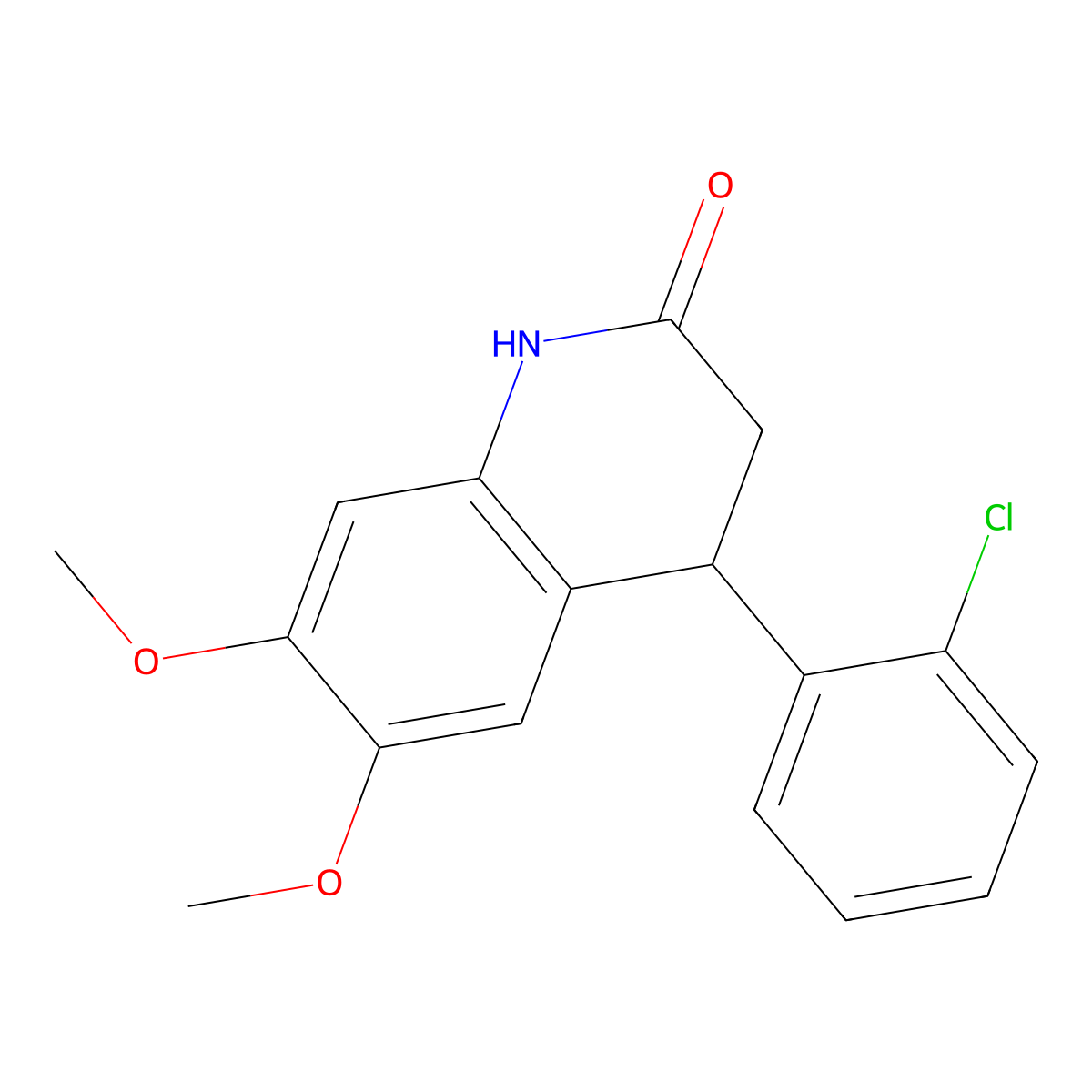 4-(2-chlorophenyl)-6,7-dimethoxy-3,4-dihydro-1H-quinolin-2-one molecular structure, CAS 599150-89-7