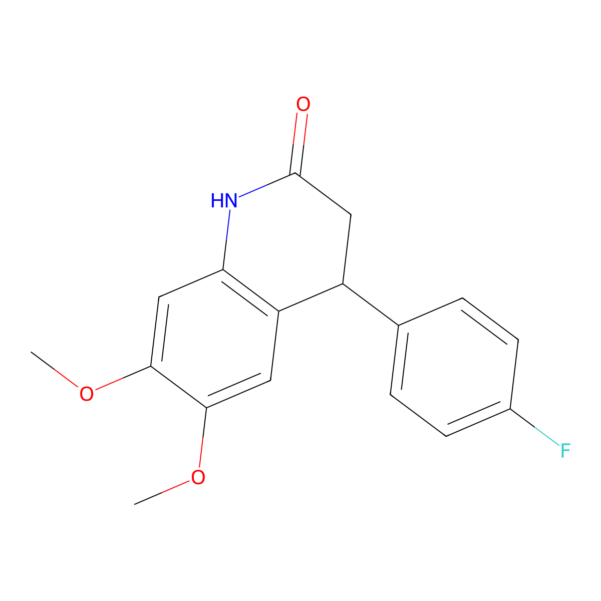 4-(4-fluorophenyl)-6,7-dimethoxy-3,4-dihydro-1H-quinolin-2-one molecular structure, CAS 599150-92-2