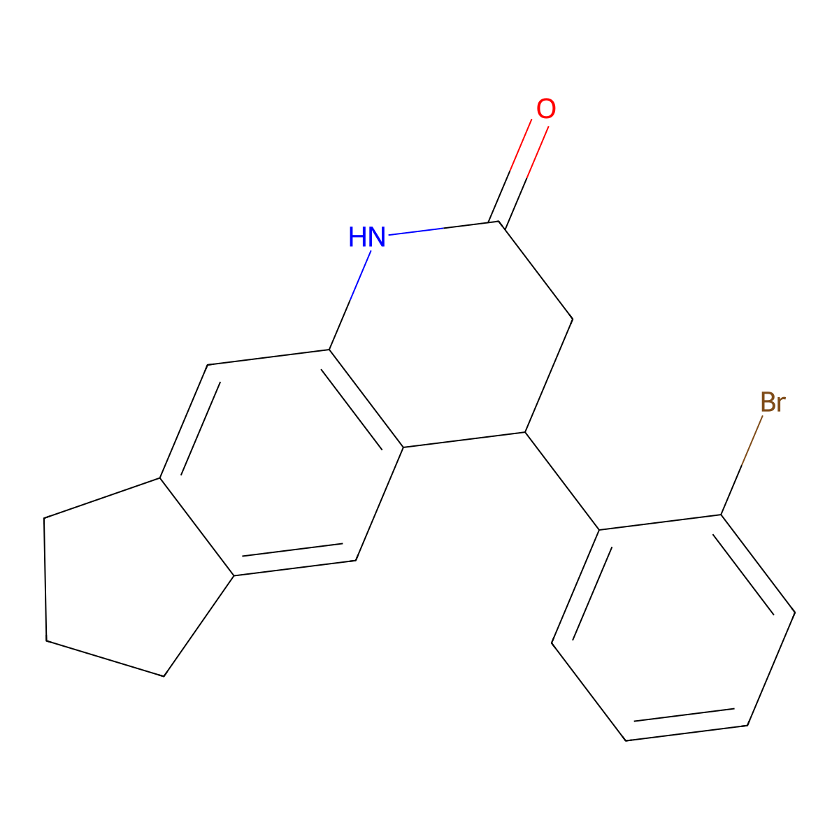4-(2-Bromophenyl)-1,3,4,6,7,8-hexahydrocyclopenta[g]quinolin-2-one molecular structure, CAS 599151-01-6