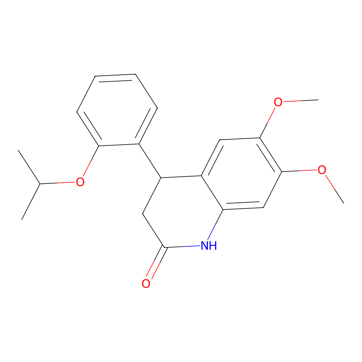 4-(2-isopropoxyphenyl)-6,7-dimethoxy-3,4-dihydro-2(1H)-quinolinone molecular structure, CAS 599151-02-7