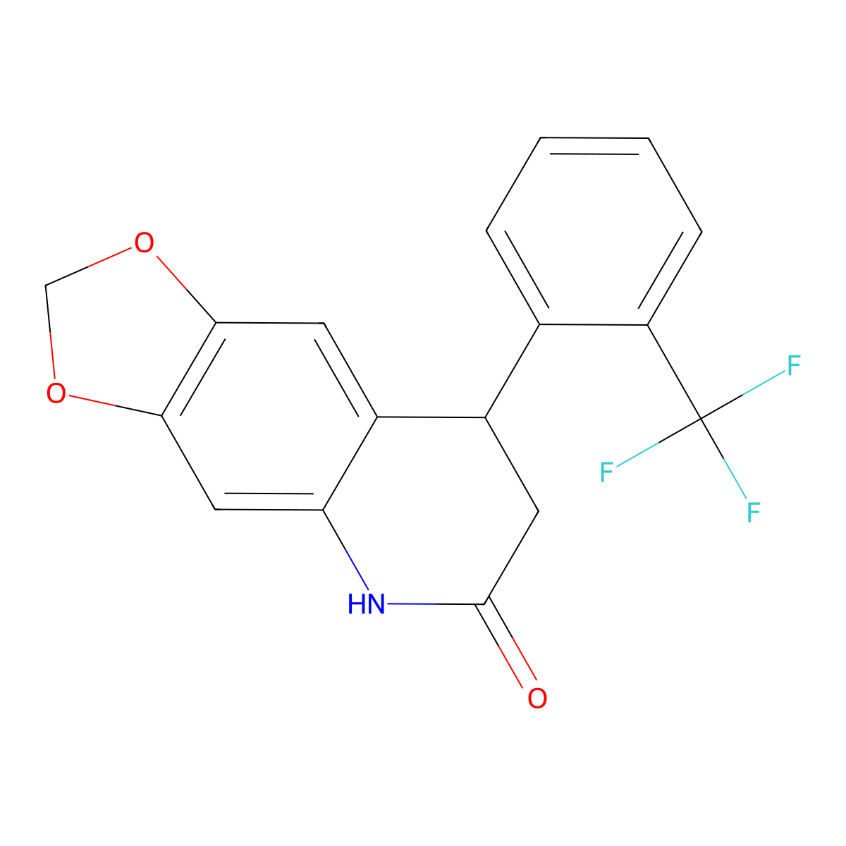 8-[2-(trifluoromethyl)phenyl]-7,8-dihydro-5H-[1,3]dioxolo[4,5-g]quinolin-6-one molecular structure, CAS 599151-34-5