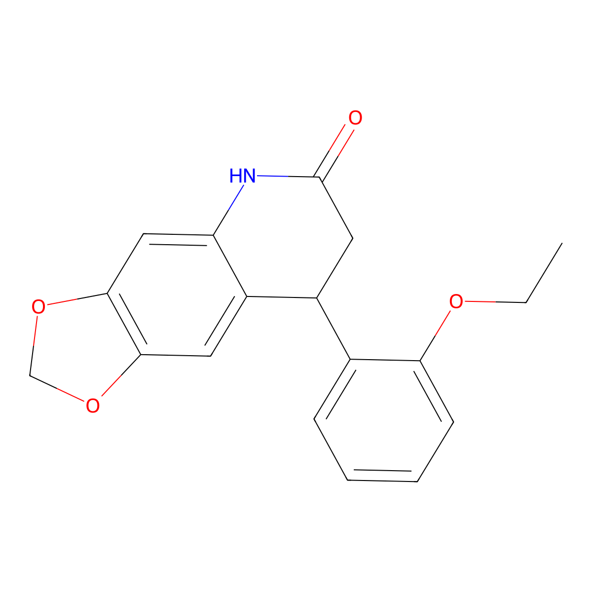 8-(2-ethoxyphenyl)-7,8-dihydro-(1,3)dioxolo(4,5-g)quinolin-6(5H)-one molecular structure, CAS 599151-35-6