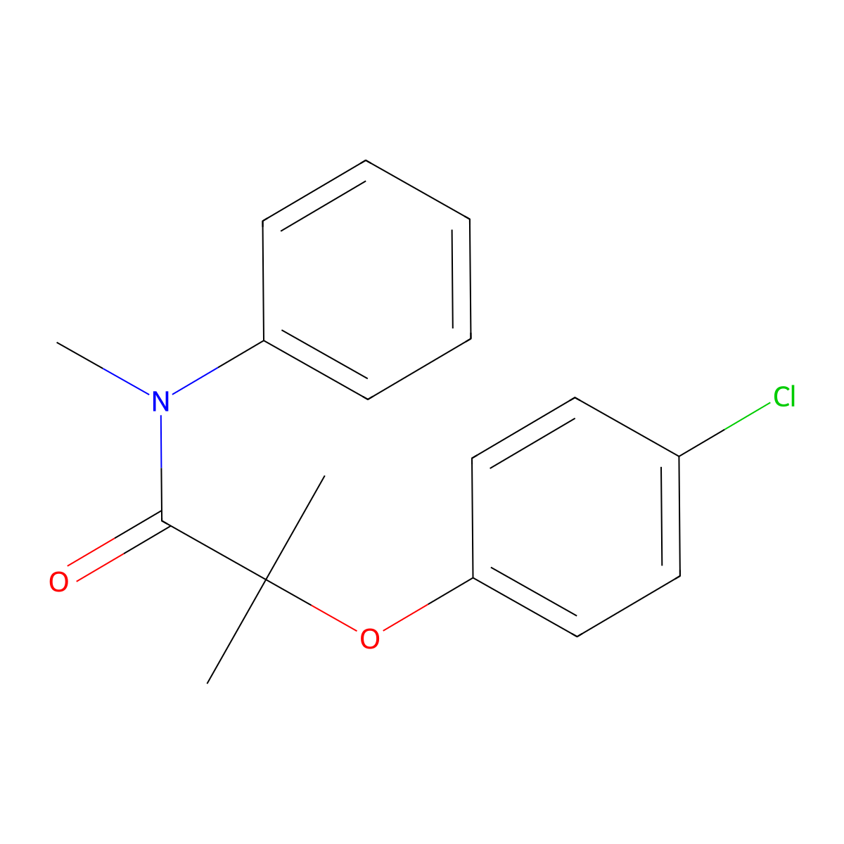 2-(4-chlorophenoxy)-N,2-dimethyl-N-phenylpropanamide molecular structure, CAS 599151-74-3