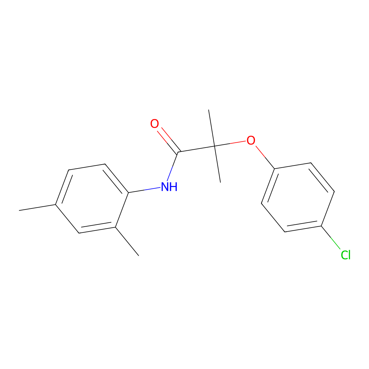 2-(4-chlorophenoxy)-N-(2,4-dimethylphenyl)-2-methylpropanamide molecular structure, CAS 599152-64-4