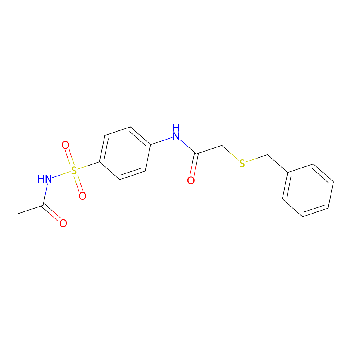 N-[4-(acetylsulfamoyl)phenyl]-2-benzylsulfanylacetamide molecular structure, CAS 599159-98-5