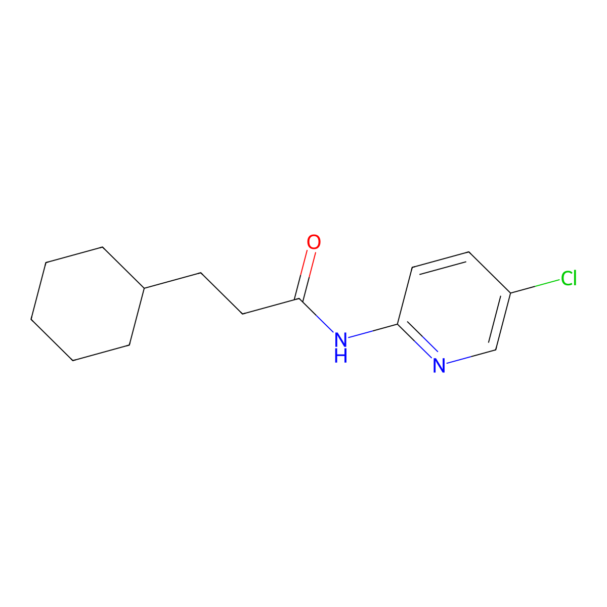 N-(5-chloropyridin-2-yl)-3-cyclohexylpropanamide molecular structure, CAS 599160-98-2