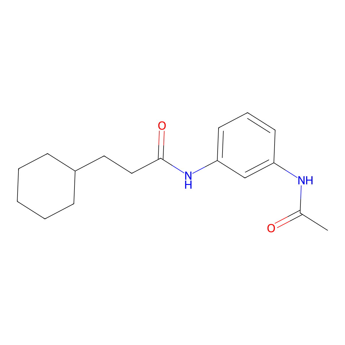 N-[3-(acetylamino)phenyl]-3-cyclohexylpropanamide molecular structure, CAS 599161-12-3