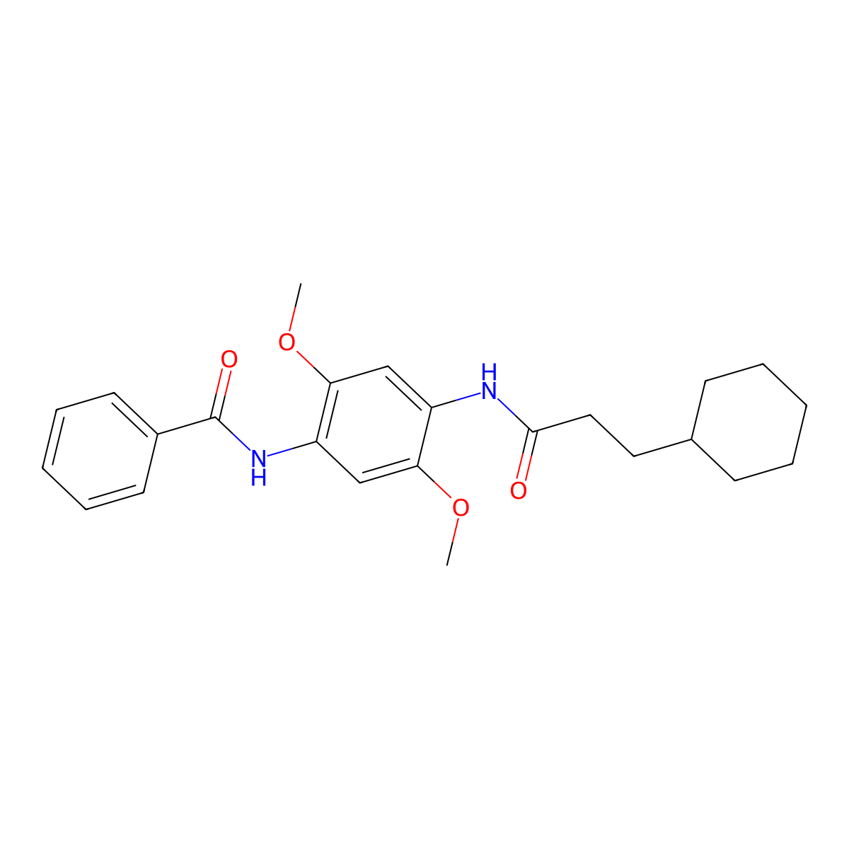 N-[4-(3-cyclohexylpropanoylamino)-2,5-dimethoxyphenyl]benzamide molecular structure, CAS 599161-31-6