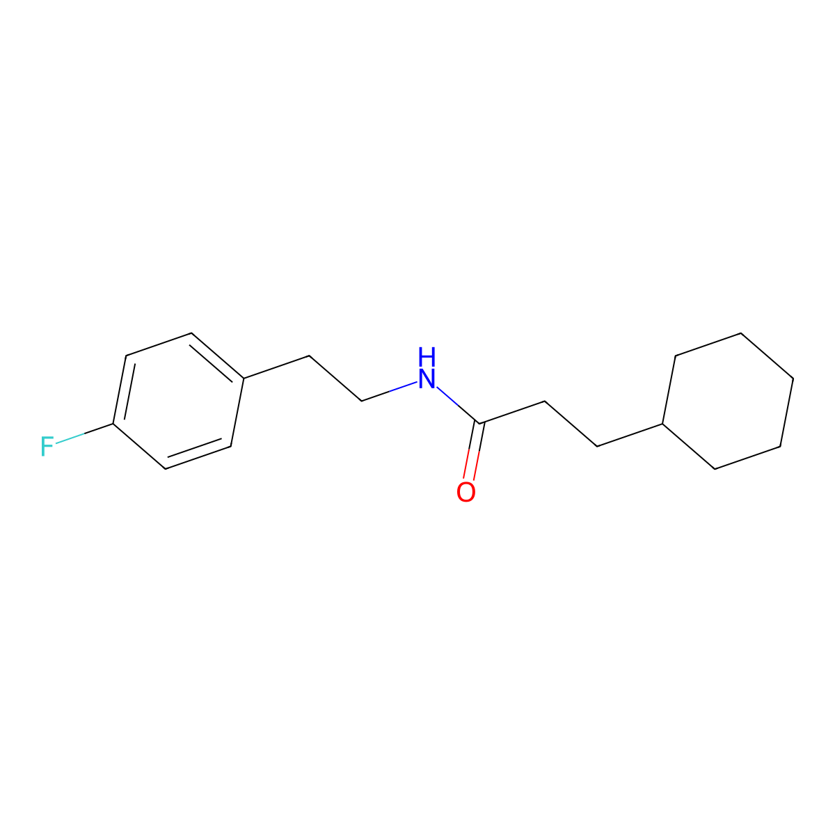 3-cyclohexyl-N-[2-(4-fluorophenyl)ethyl]propanamide molecular structure, CAS 599161-39-4
