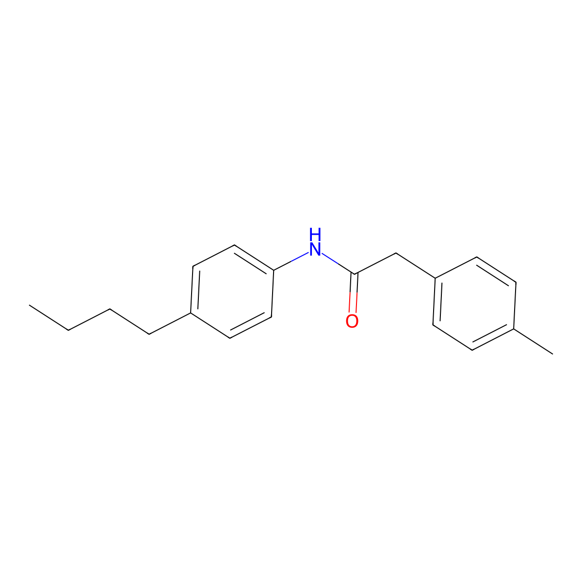 N-(4-butylphenyl)-2-(4-methylphenyl)acetamide molecular structure, CAS 599161-64-5