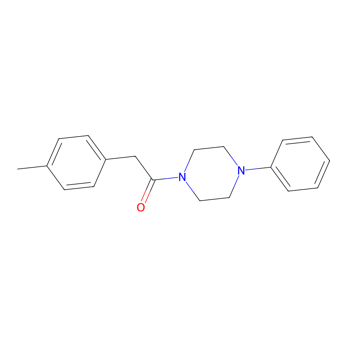 2-(4-Methylphenyl)-1-(4-phenylpiperazin-1-yl)ethanone molecular structure, CAS 599161-65-6