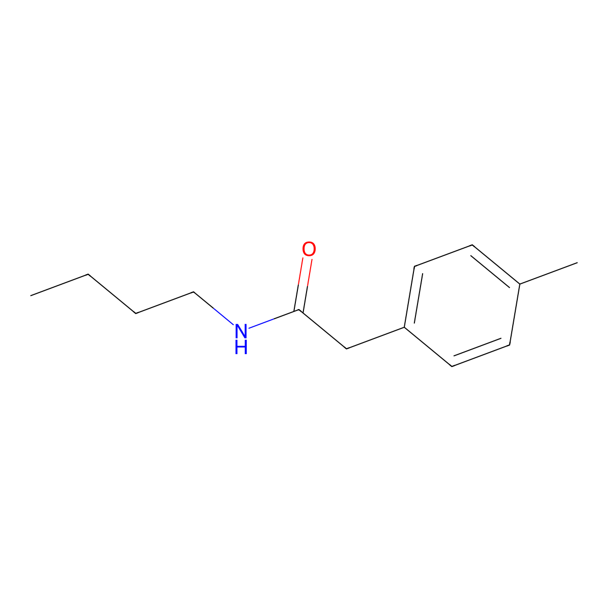 N-butyl-2-(4-methylphenyl)acetamide molecular structure, CAS 599161-68-9