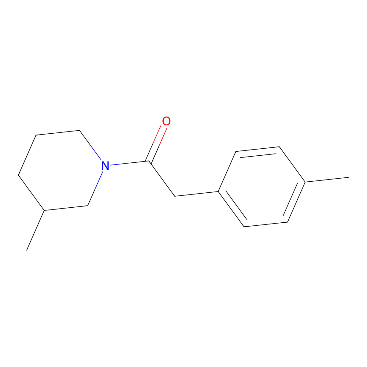 2-(4-Methylphenyl)-1-(3-methylpiperidin-1-yl)ethanone molecular structure, CAS 599161-75-8