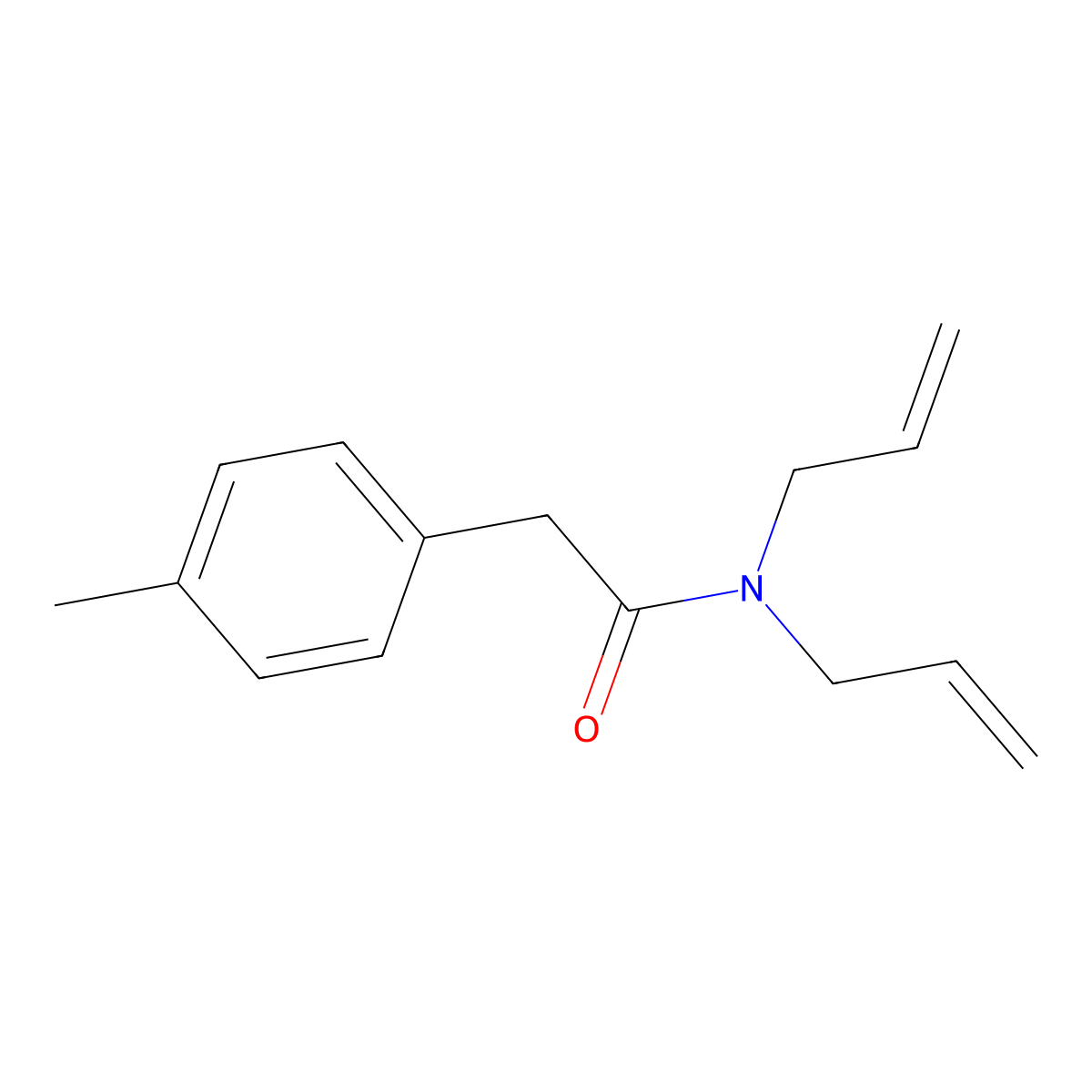 2-(4-methylphenyl)-N,N-bis(prop-2-enyl)acetamide molecular structure, CAS 599161-89-4