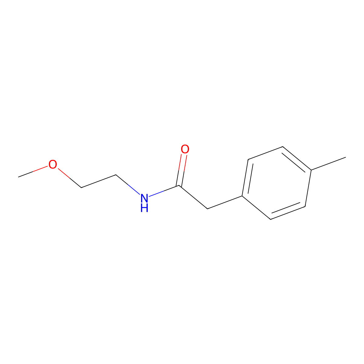 N-(2-methoxyethyl)-2-(4-methylphenyl)acetamide molecular structure, CAS 599161-92-9