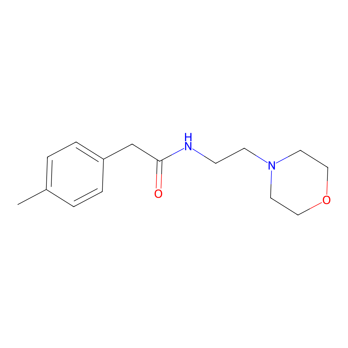 2-(4-methylphenyl)-N-(2-morpholin-4-ylethyl)acetamide molecular structure, CAS 599162-00-2
