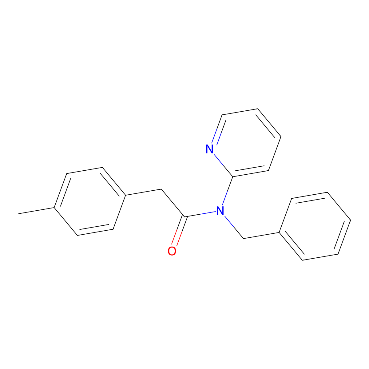 N-benzyl-2-(4-methylphenyl)-N-(pyridin-2-yl)acetamide molecular structure, CAS 599162-14-8