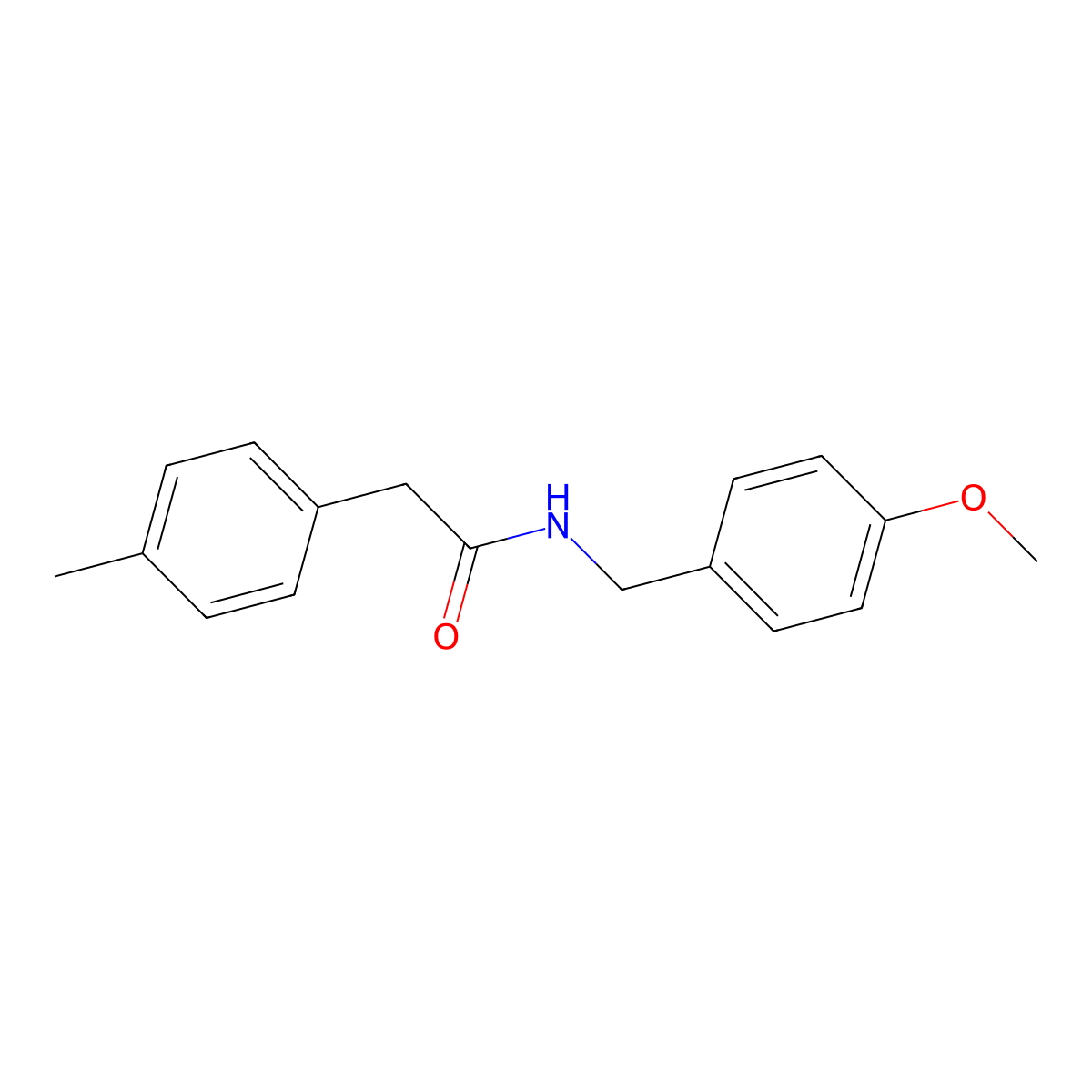 N-[(4-methoxyphenyl)methyl]-2-(4-methylphenyl)acetamide molecular structure, CAS 599162-26-2