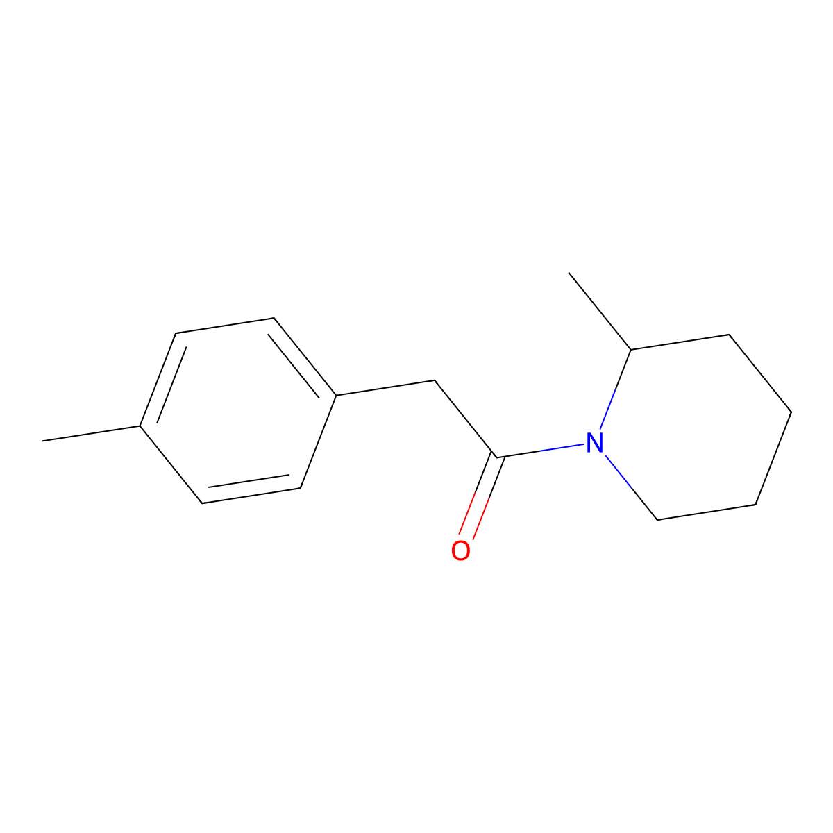 2-(4-Methylphenyl)-1-(2-methylpiperidin-1-yl)ethanone molecular structure, CAS 599162-30-8