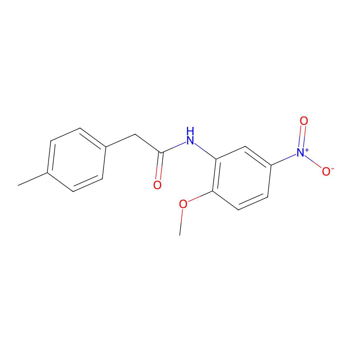 N-(2-methoxy-5-nitrophenyl)-2-(4-methylphenyl)acetamide molecular structure, CAS 599162-32-0